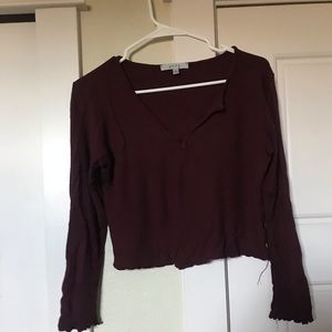 Basic maroon crop top